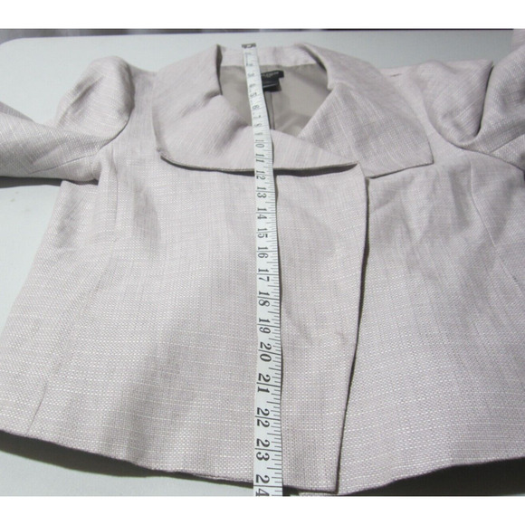 Ann Taylor Blazer Size 6 Small Linen Blend Gray Tweed Lightweight Career Jacket - Picture 9 of 12